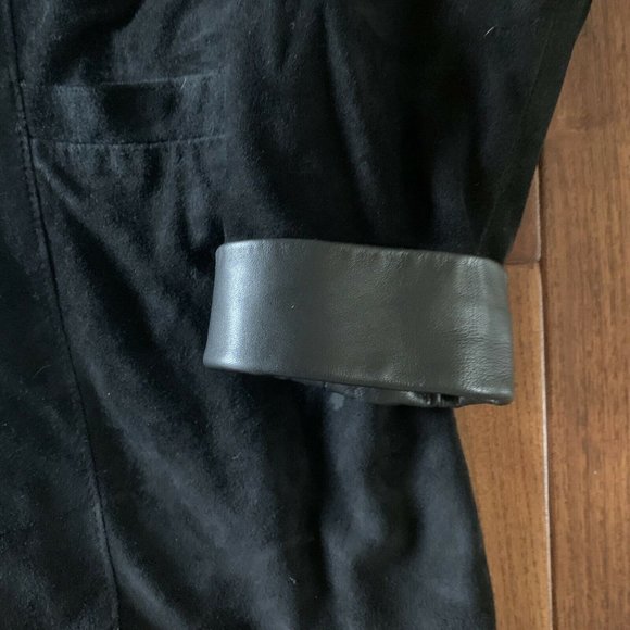 AUGUSTINAS Black Leather & Suede soft Jacket Carmel By The Sea Boutique size 16 - Picture 3 of 10